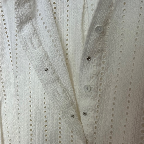 Universal Standard White Stretch Poplin Shirt Button Down Medium 18-20 - Picture 5 of 7